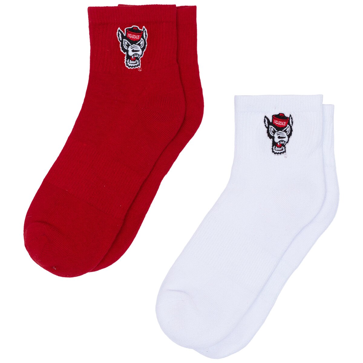 Quarter Sock 2PK Red White with Tuf